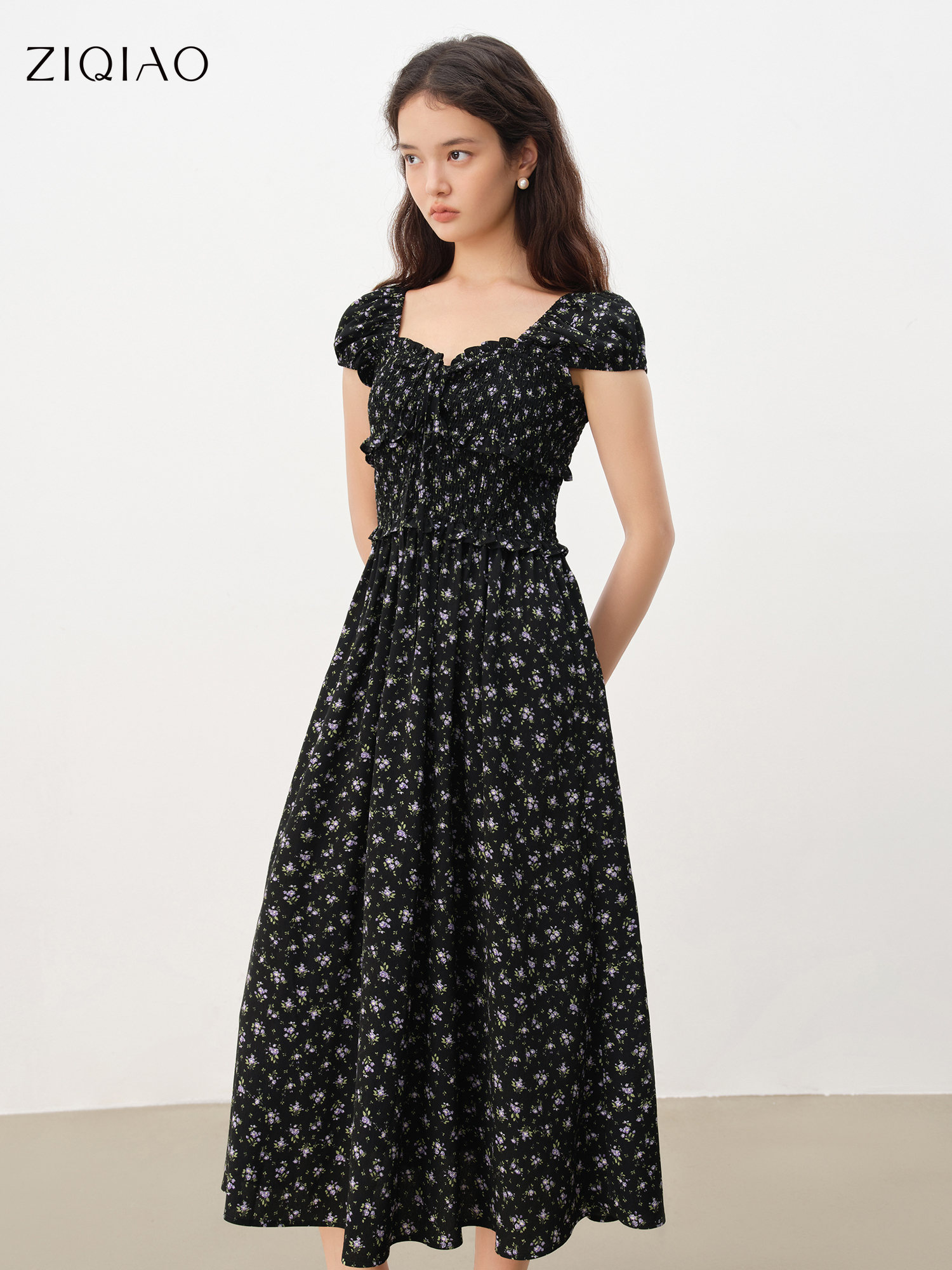 Women Formal Wear For Summer - ZIQIAO 2025 Summer Petite-Friendly Floral Maxi