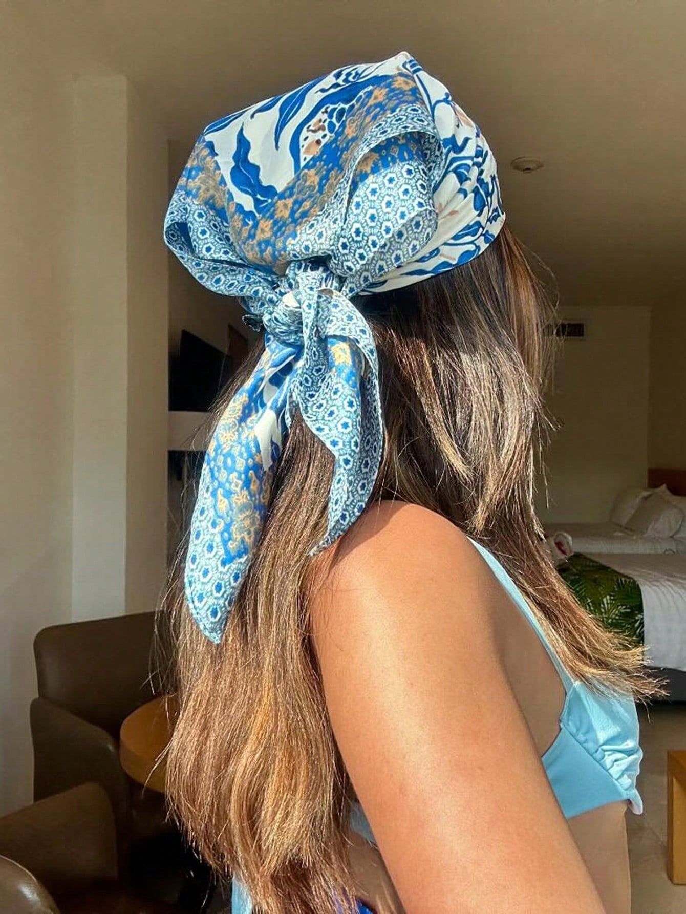 Scarf Silk Neck - Luxury Brand Bohemia Print Square Silk