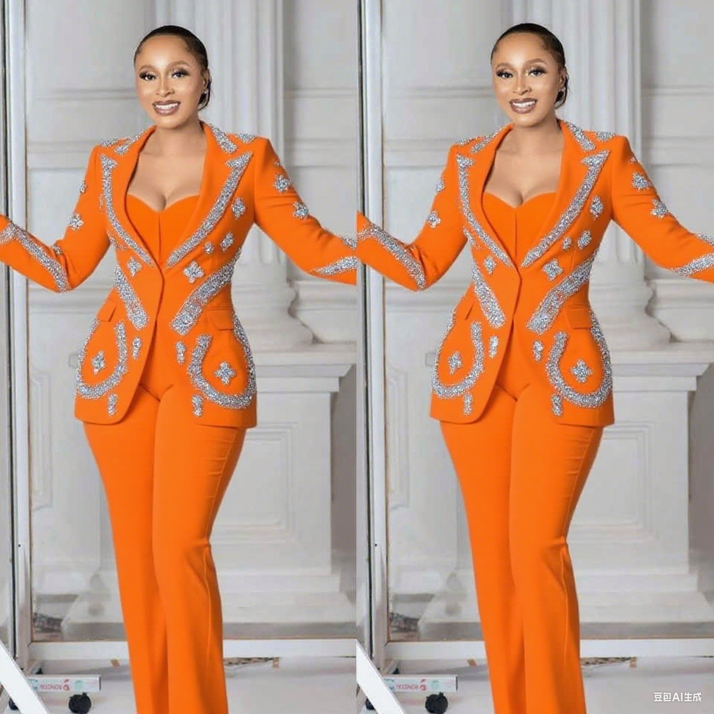 Women'S Formal Wear For Wedding Guest - Luxury Women Pants Suits 2 Pcs