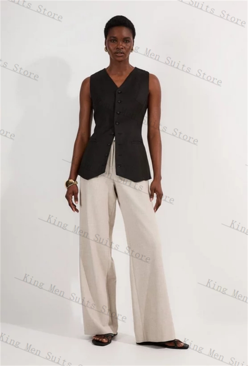 Women Formal Wear Vest - Black Formal Women Suits Set 2