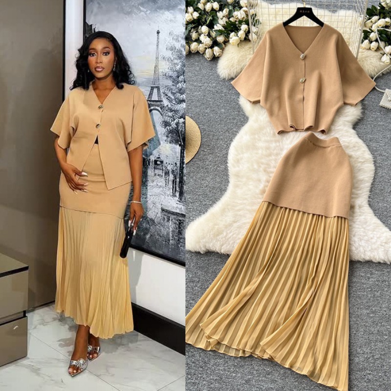 Women Formal Wear For Summer - Knit Two Piece Women Top Dress