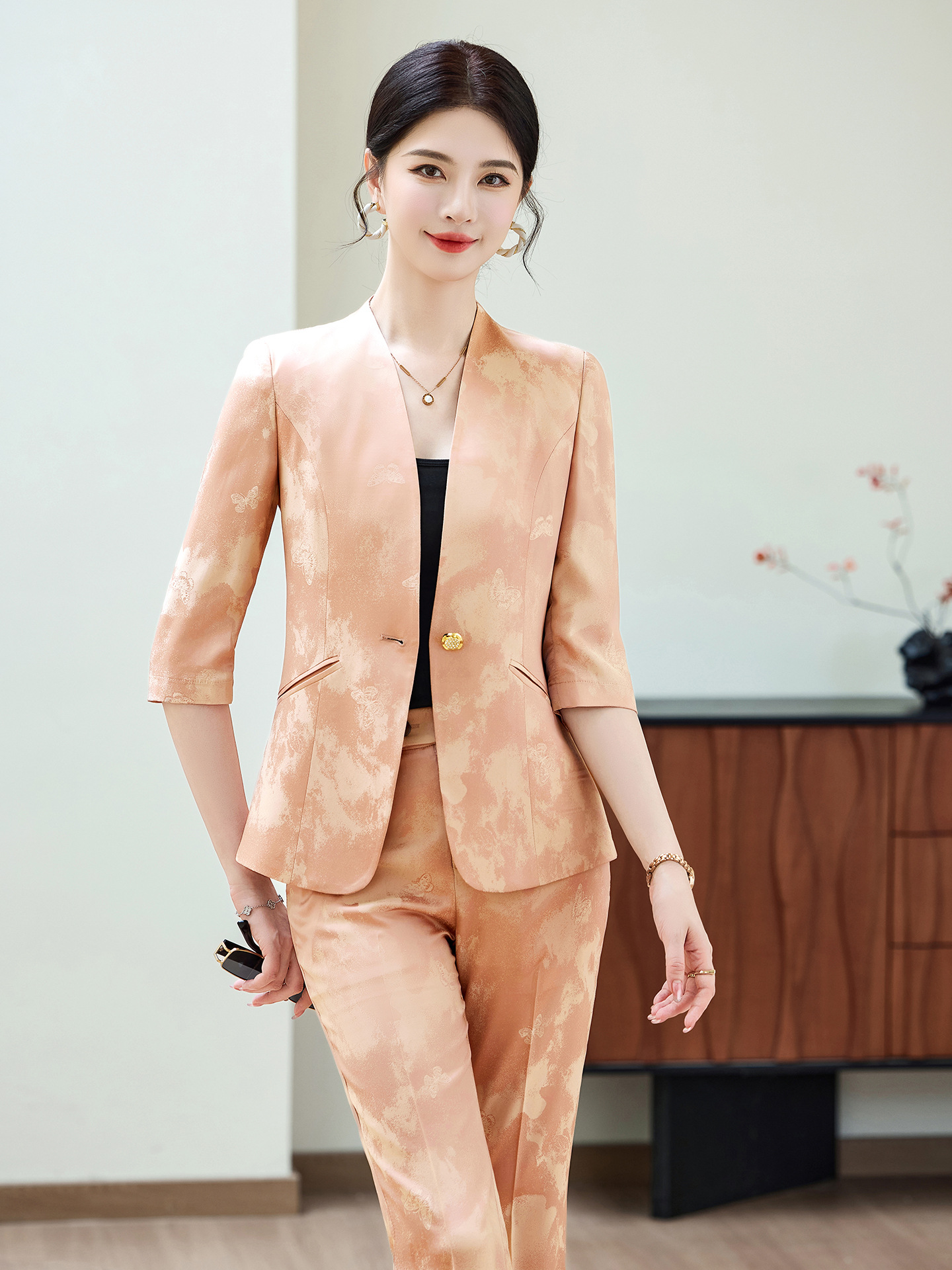 Fashion Office Ladies Blazer a - Women Formal Wear Trousers บทวิจารณ์และราคา