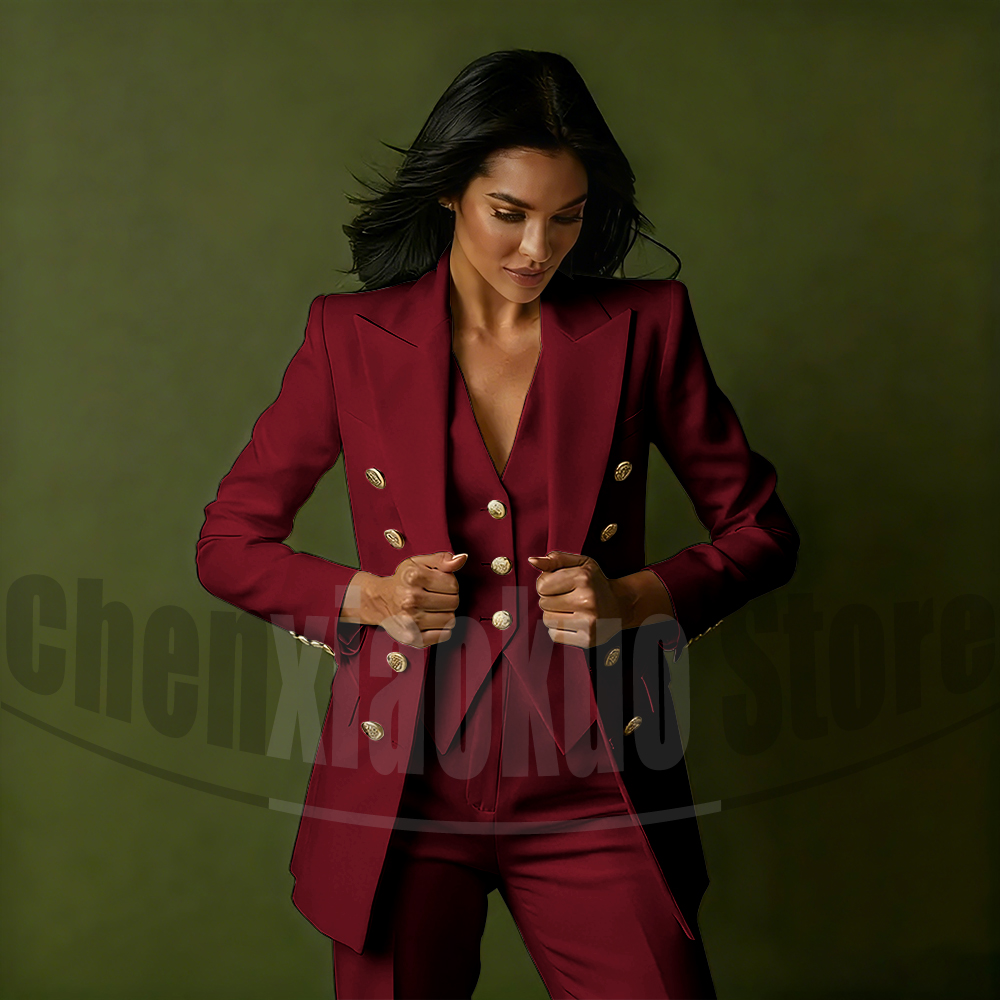 Women's Double Breasted Three  - Women Formal Wear Vest บทวิจารณ์และราคา