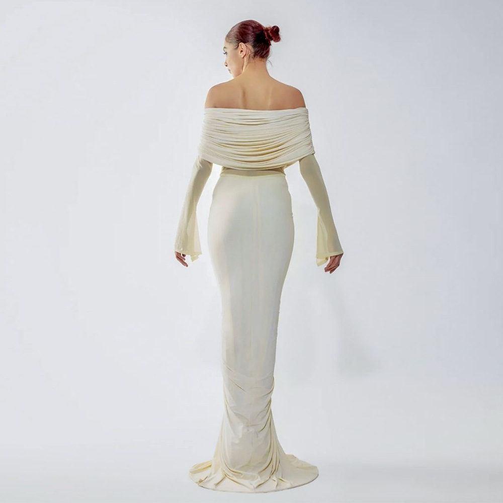 Beige Women Prom Dress Sexy Of - Women'S Formal Wear For Wedding Guest บทวิจารณ์และราคา
