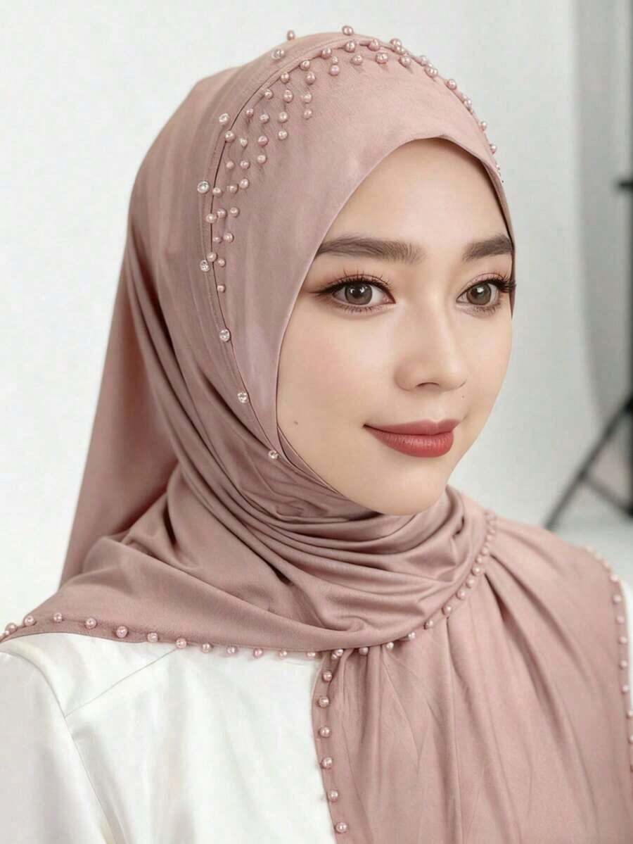 Elegant Women Solid Color Faux - Women Formal Wear Hijab บทวิจารณ์และราคา