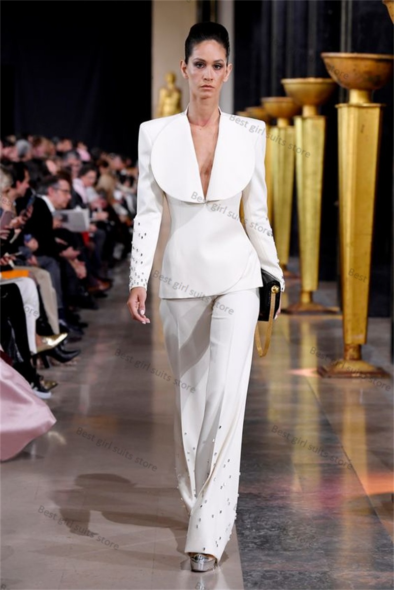 Elegant White Women Suit Set 2 - Women Formal Wear Tailor บทวิจารณ์และราคา