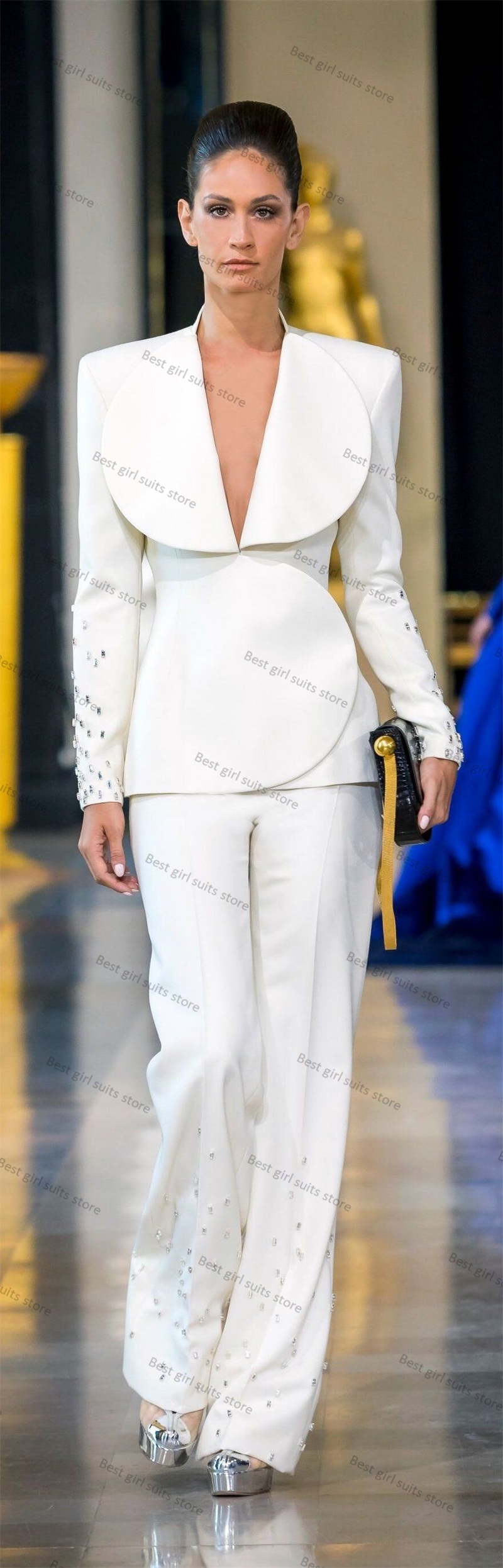 Elegant White Women Suit Set 2 - Women Formal Wear Tailor บทวิจารณ์และราคา