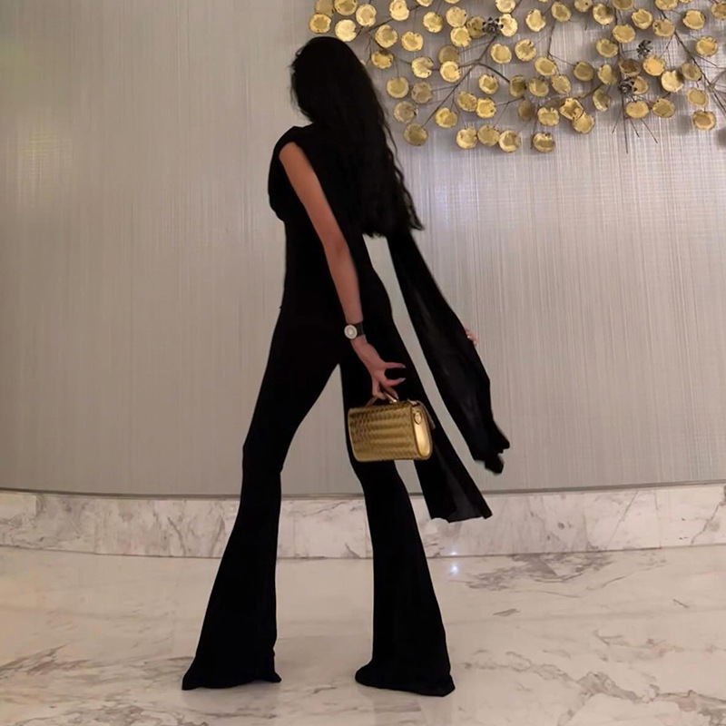 Black Women Jumpsuit Sexy Slee - Women'S Formal Wear For Wedding Guest บทวิจารณ์และราคา
