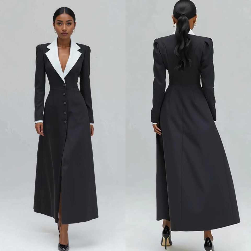 A Line Women Long Blazer Jacke - Women'S Formal Wear For Wedding Guest บทวิจารณ์และราคา