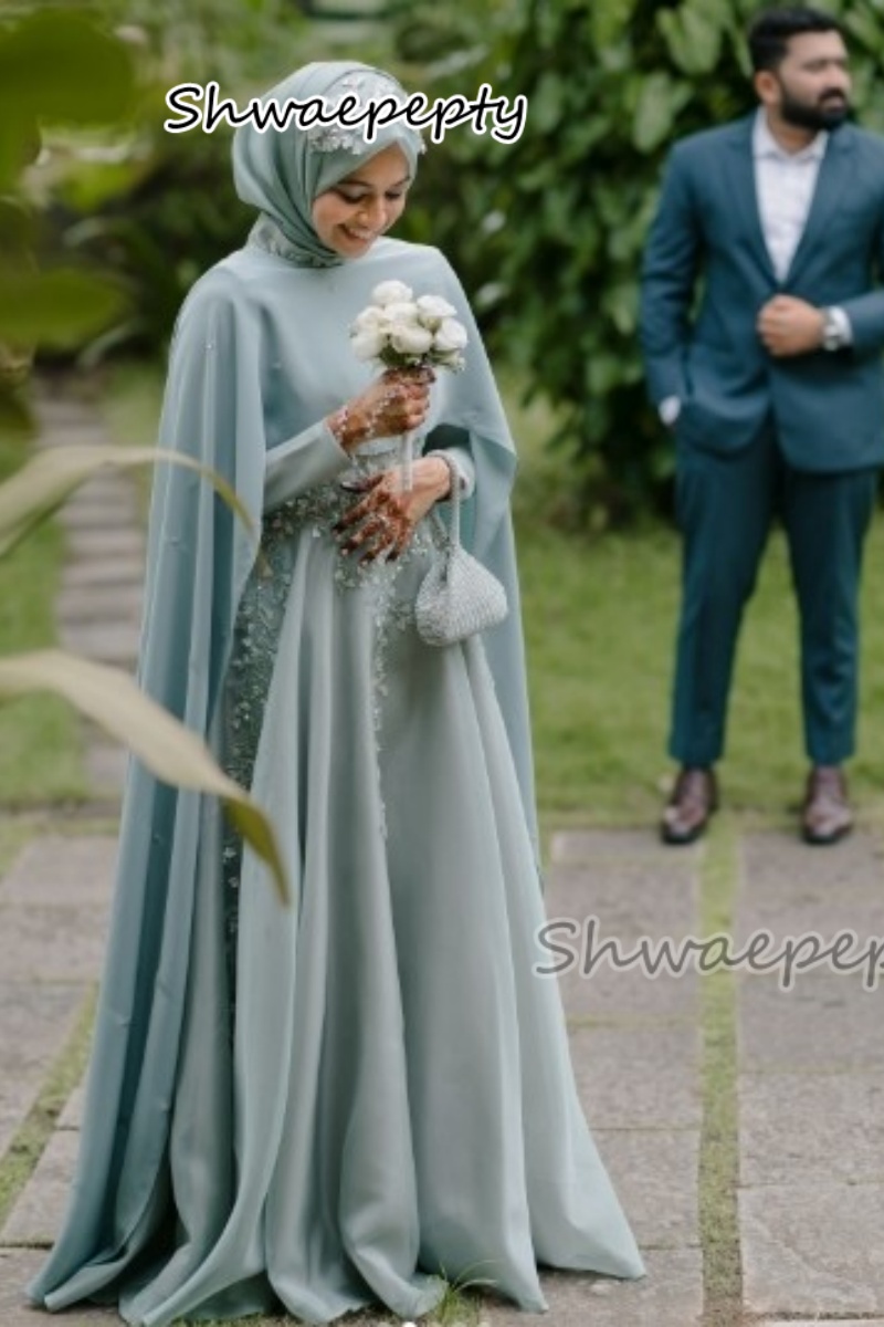 Elegant Muslim Evening Dress W - Women Formal Wear Hijab บทวิจารณ์และราคา
