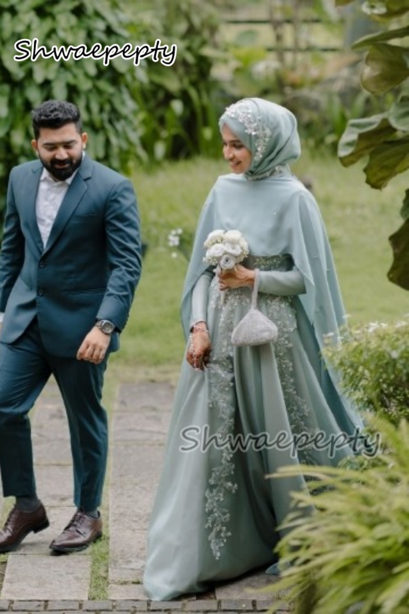 Elegant Muslim Evening Dress W - Women Formal Wear Hijab บทวิจารณ์และราคา