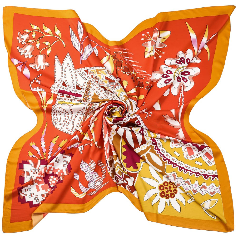 130cm Brand Women Scarves Desi - Scarf Silk Neck บทวิจารณ์และราคา