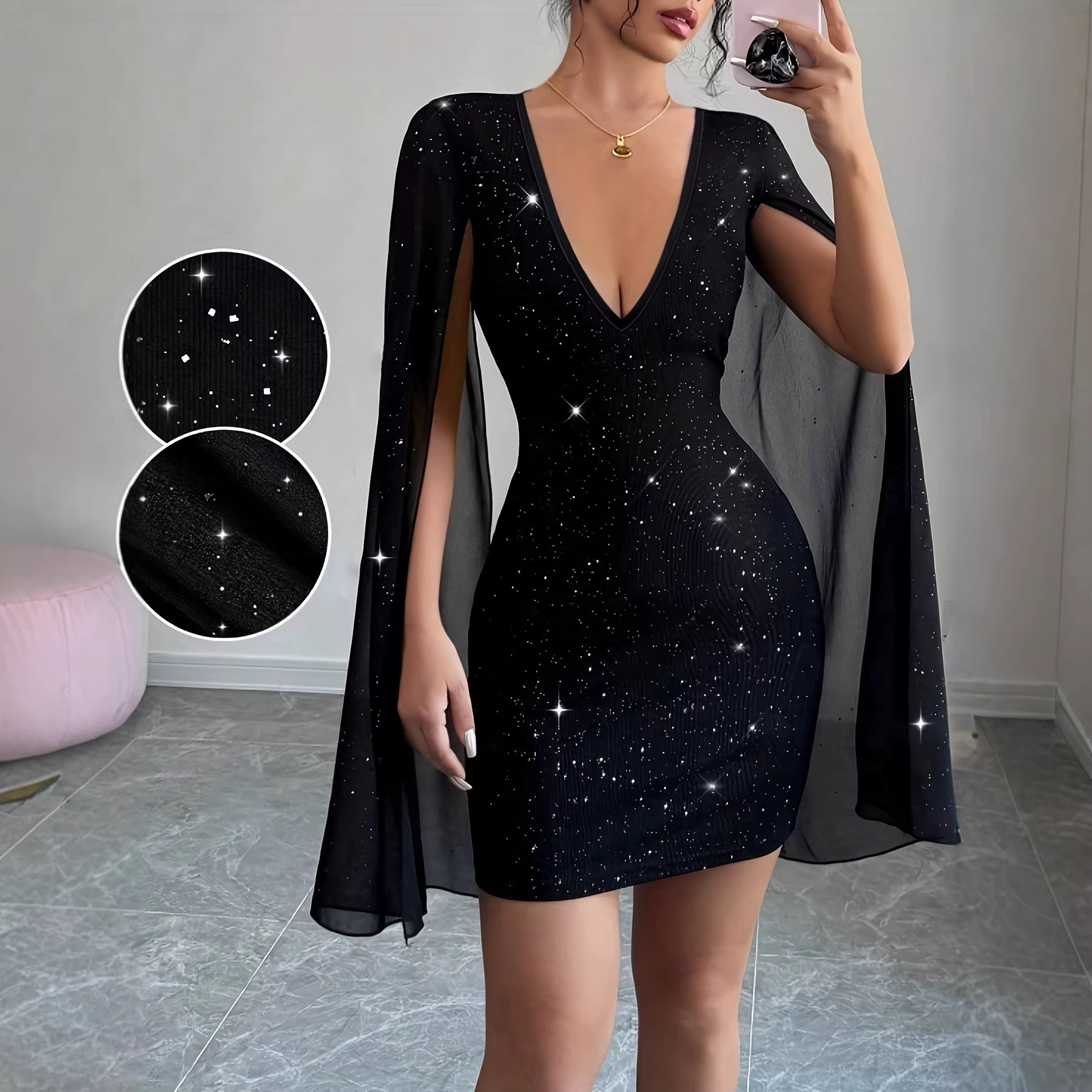 V Neck Bodycon Midi Dress Eleg - Women Formal Wear For Summer บทวิจารณ์และราคา