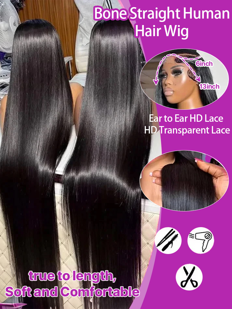 30 42 Inch 250% Bone Straight  - Formal Wear Hairstyles For Women บทวิจารณ์และราคา