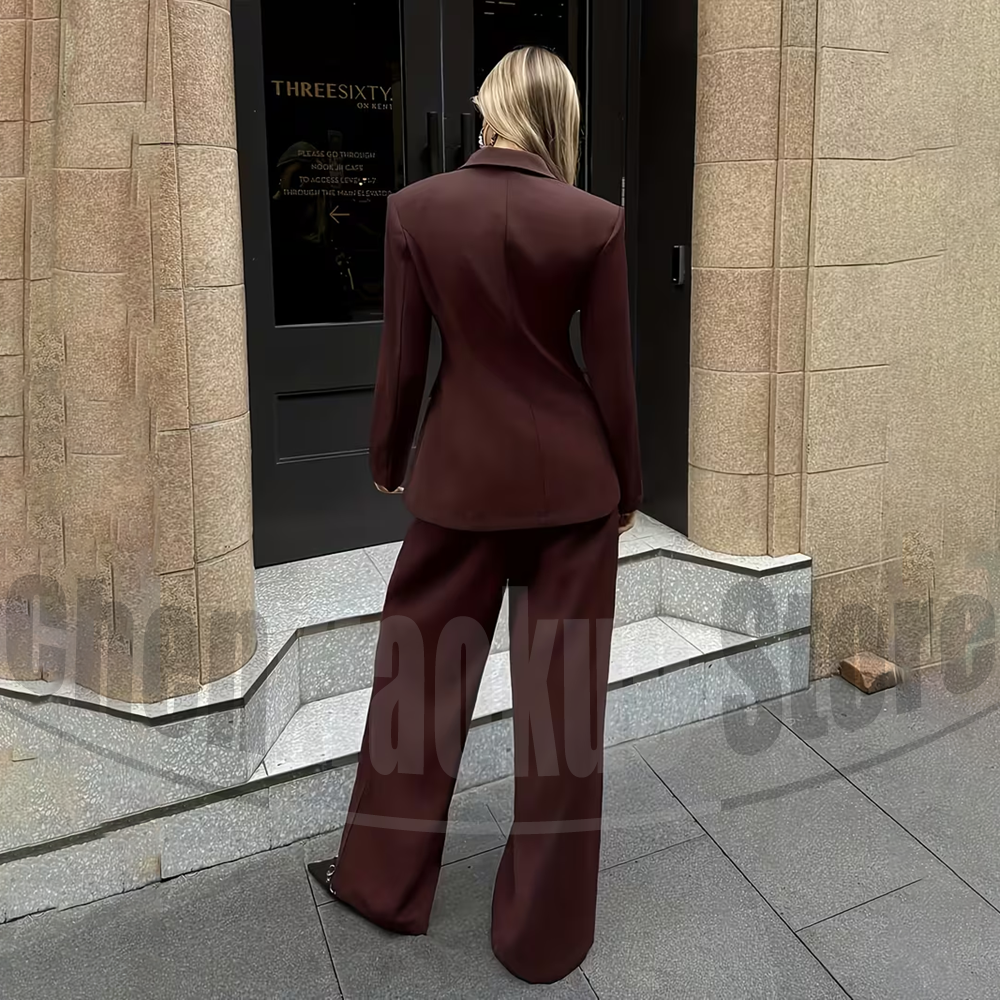 Women Suit Chic Notch Lapel Do - Women Formal Wear Shirt And Pant บทวิจารณ์และราคา