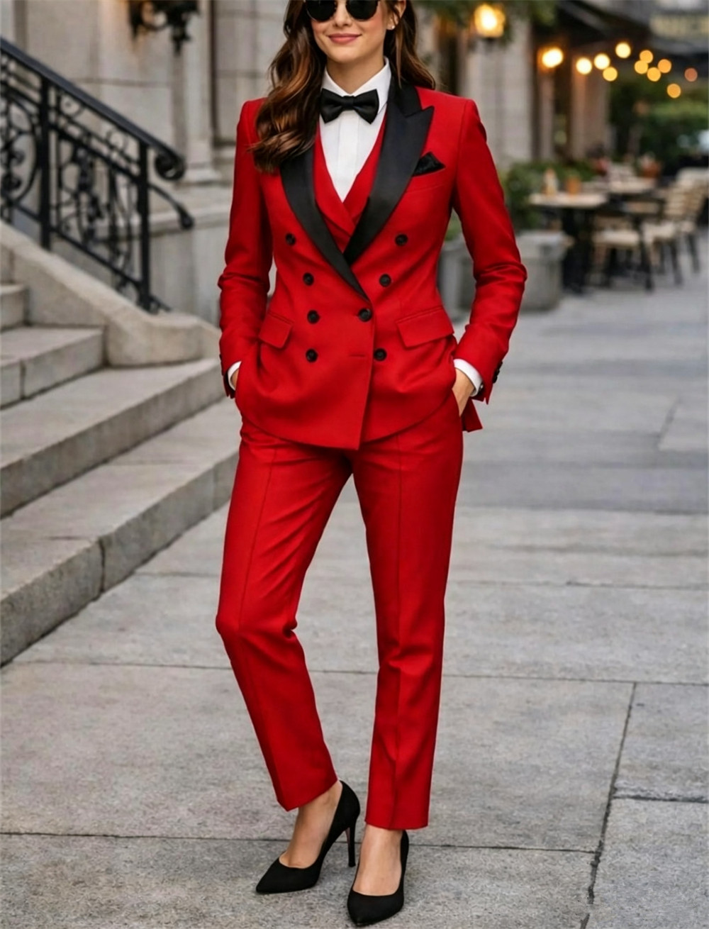 Double Breasted Women's Suits  - Women Formal Wear Vest บทวิจารณ์และราคา