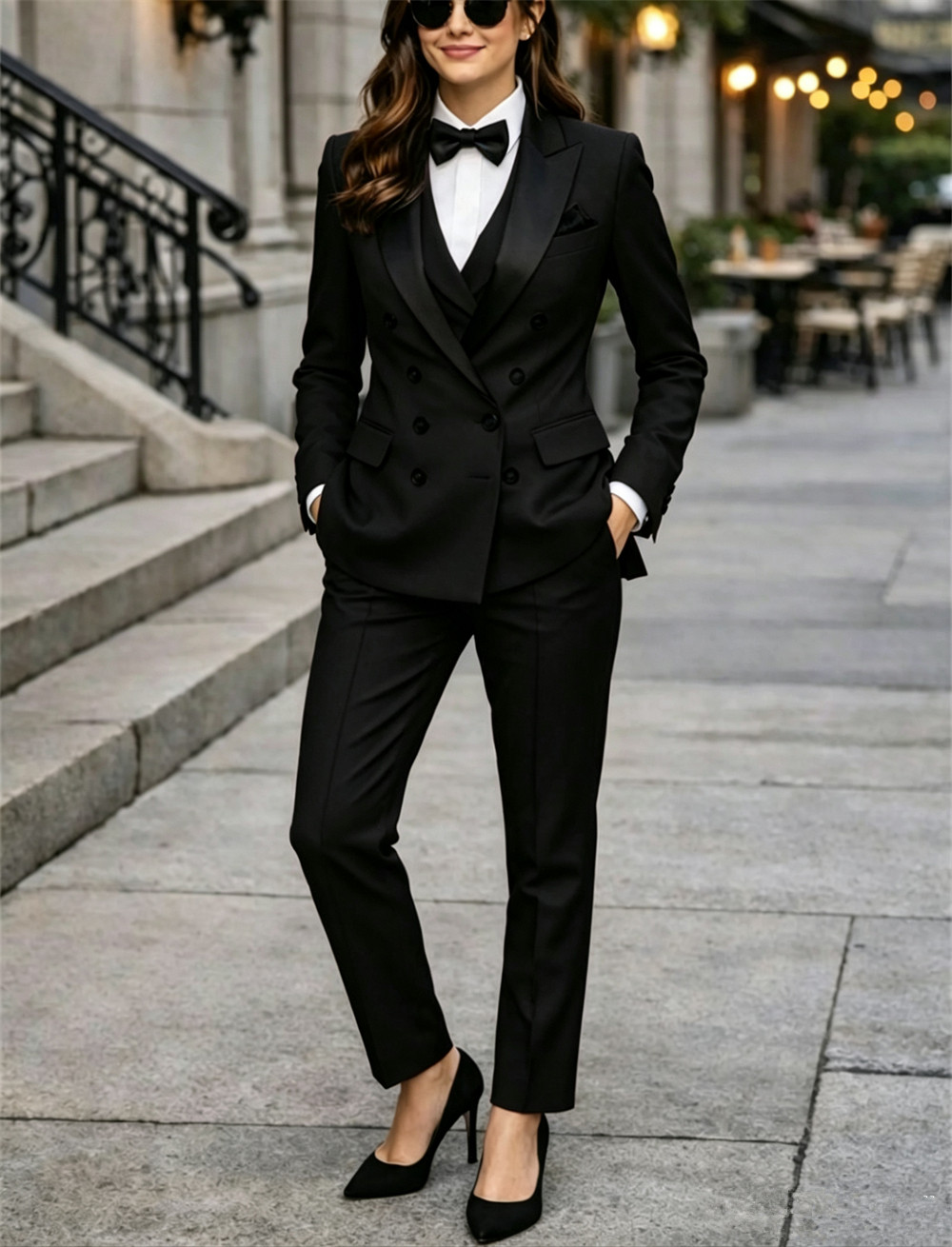Double Breasted Women's Suits  - Women Formal Wear Vest บทวิจารณ์และราคา