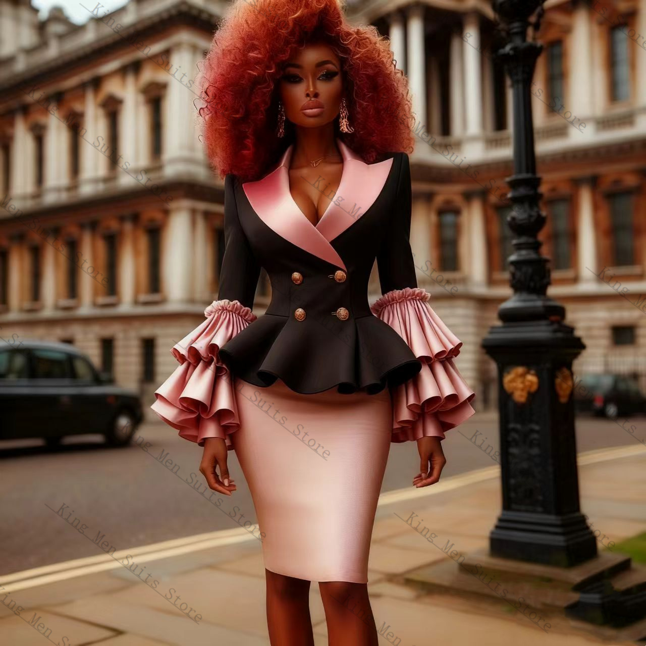 Black Pink Women Suit Set 2 Pc - Women'S Formal Wear For Wedding Guest บทวิจารณ์และราคา