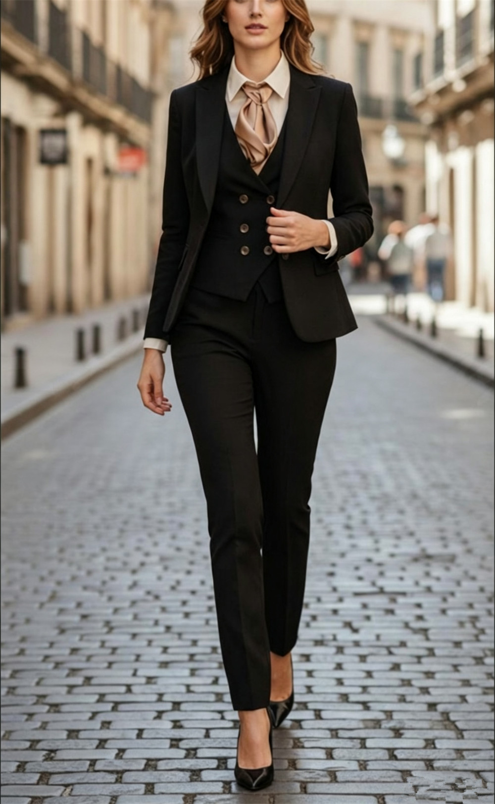 Women’s Black 3 Pieces Suit Se - Women Formal Wear Vest บทวิจารณ์และราคา