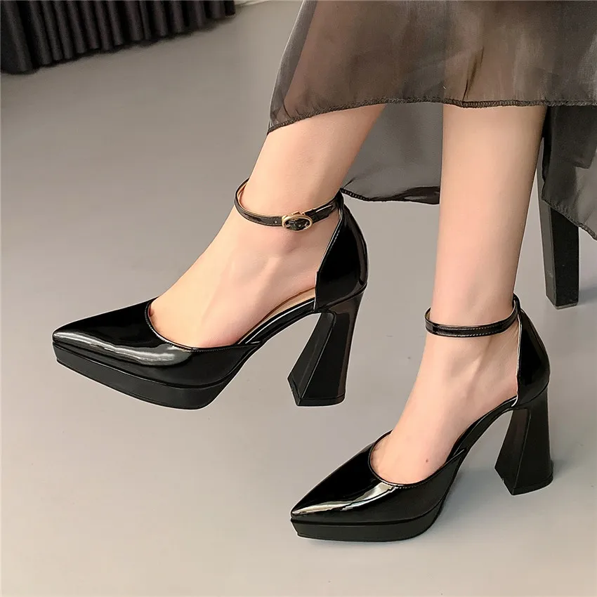 Red Black Patent Leather Platf - Women Formal Wear For Summer บทวิจารณ์และราคา