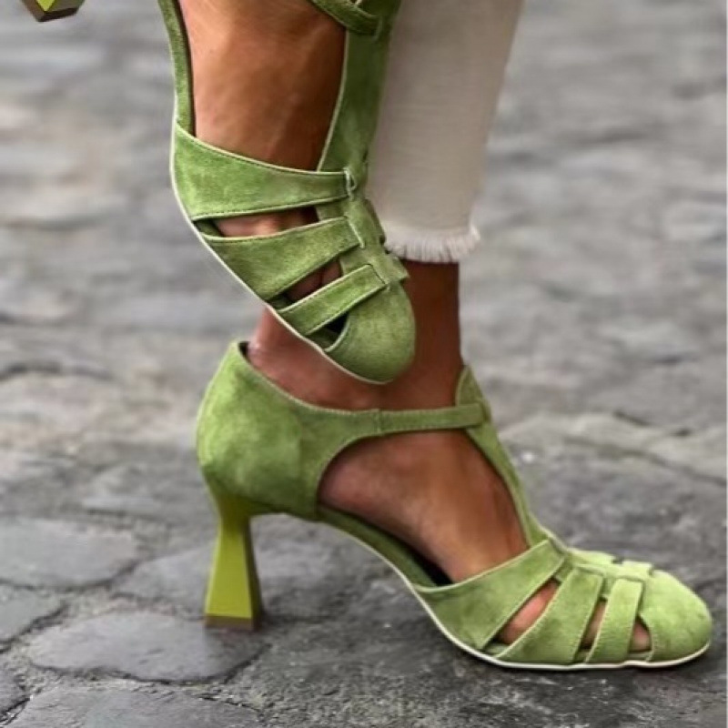 Women's Green Suede Kitten Hee - Women Formal Wear For Summer บทวิจารณ์และราคา