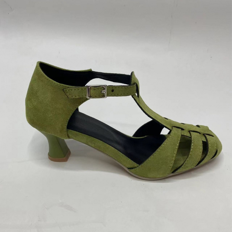 Women's Green Suede Kitten Hee - Women Formal Wear For Summer บทวิจารณ์และราคา