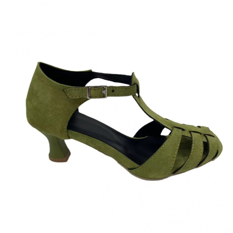 Women's Green Suede Kitten Hee - Women Formal Wear For Summer บทวิจารณ์และราคา