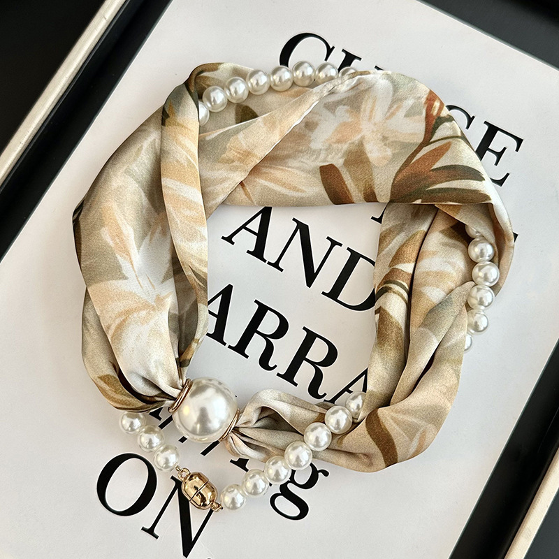 Printed Silk Scarf with Magnet - Scarf Silk Neck บทวิจารณ์และราคา