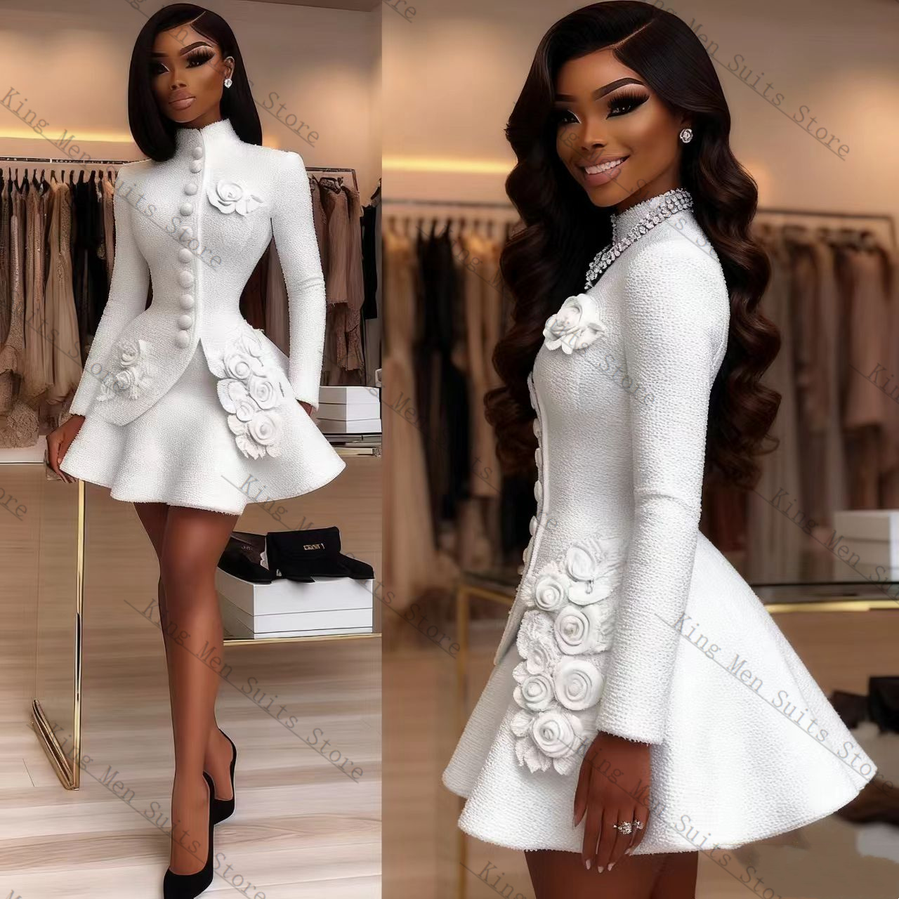 Luxury White Women Suit Set 2  - Women'S Formal Wear For Wedding Guest บทวิจารณ์และราคา