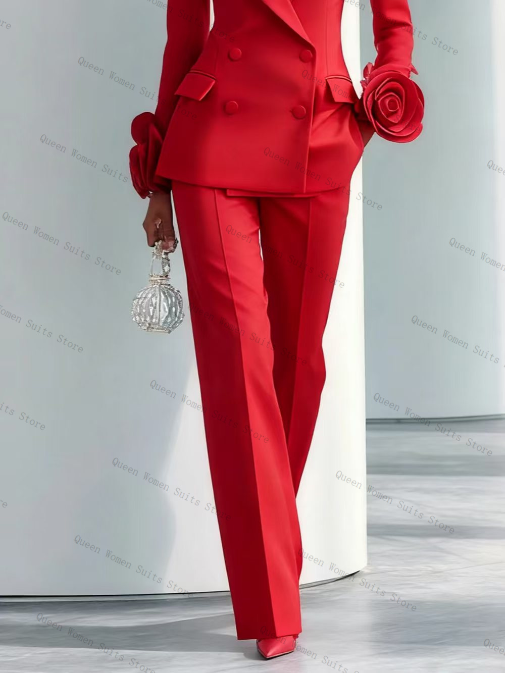 Luxury Red Women Suit Set 2 Pc - Women'S Formal Wear For Wedding Guest บทวิจารณ์และราคา