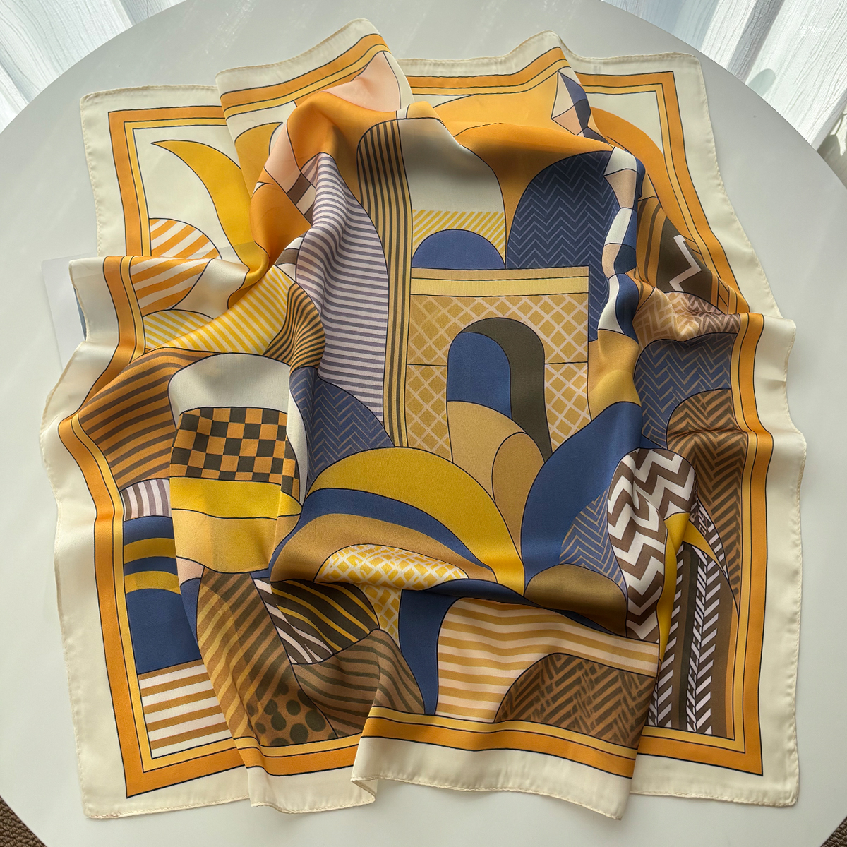 Luxury Square Scarf For Women  - Scarf Silk Neck บทวิจารณ์และราคา