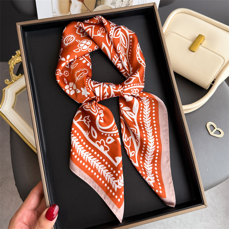 1Pc cashew print fashion silk  - Scarf Silk Neck บทวิจารณ์และราคา