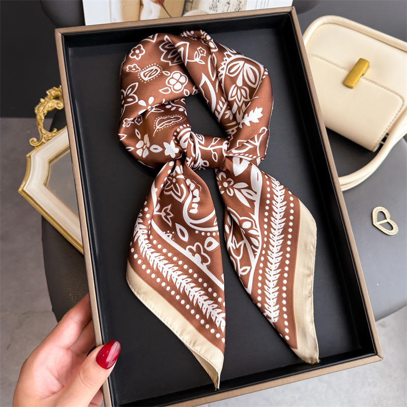 1Pc cashew print fashion silk  - Scarf Silk Neck บทวิจารณ์และราคา