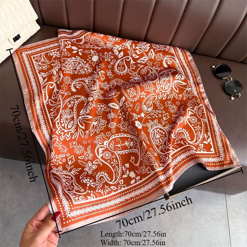 1Pc cashew print fashion silk  - Scarf Silk Neck บทวิจารณ์และราคา