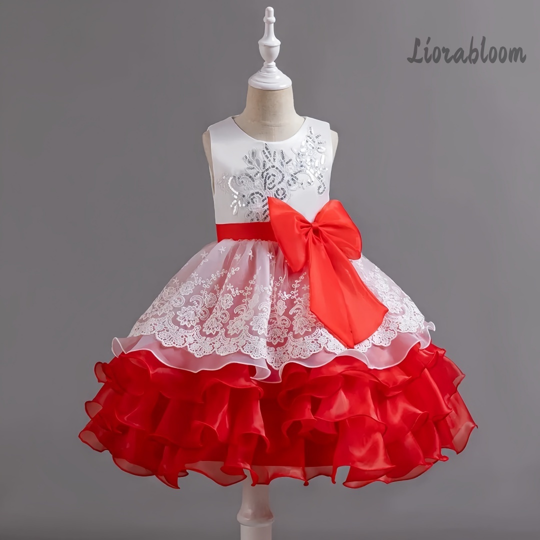 Girls' Dress With Large Bow Sl - Women'S Formal Wear For Girls บทวิจารณ์และราคา