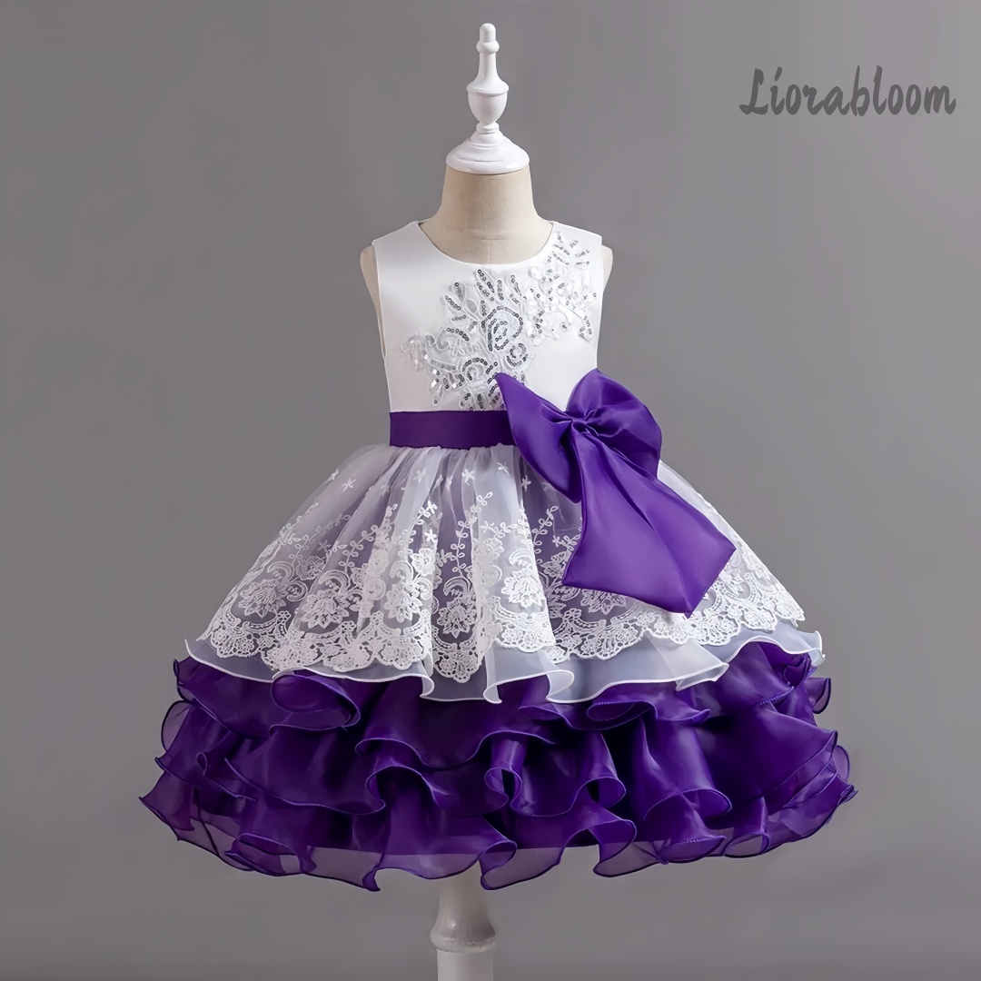 Girls' Dress With Large Bow Sl - Women'S Formal Wear For Girls บทวิจารณ์และราคา