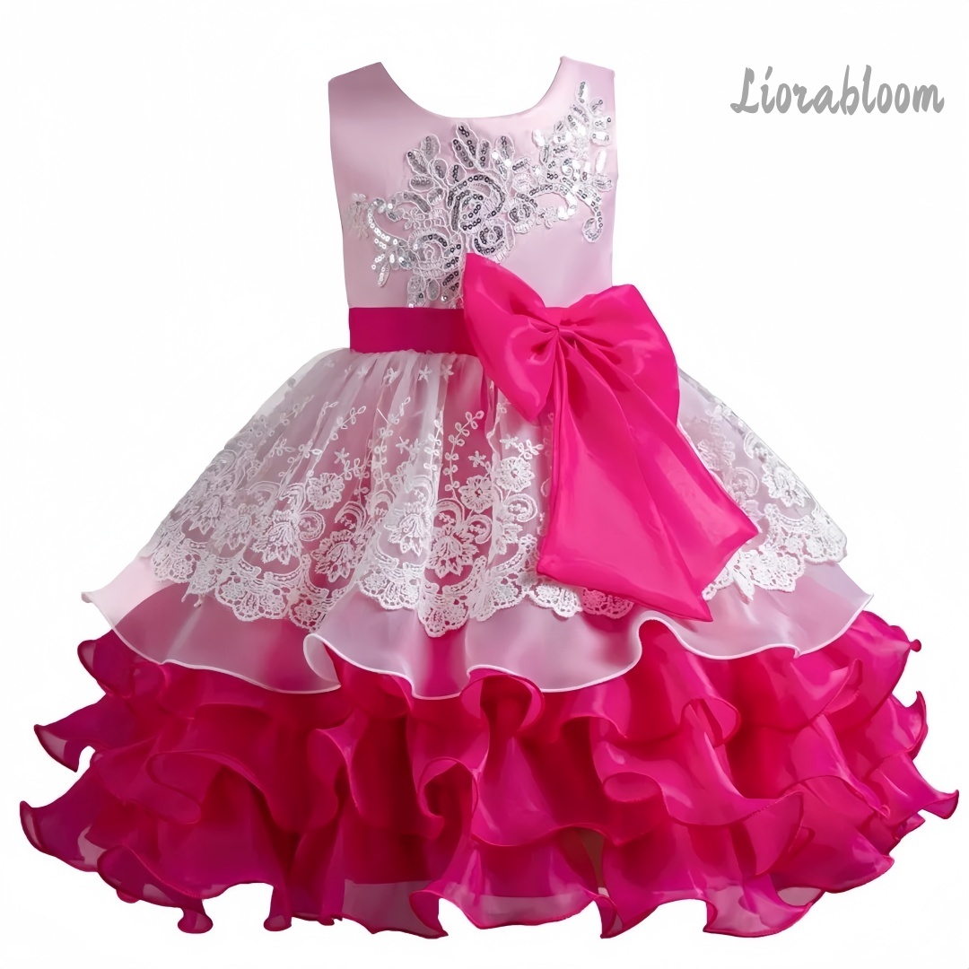 Girls' Dress With Large Bow Sl - Women'S Formal Wear For Girls บทวิจารณ์และราคา