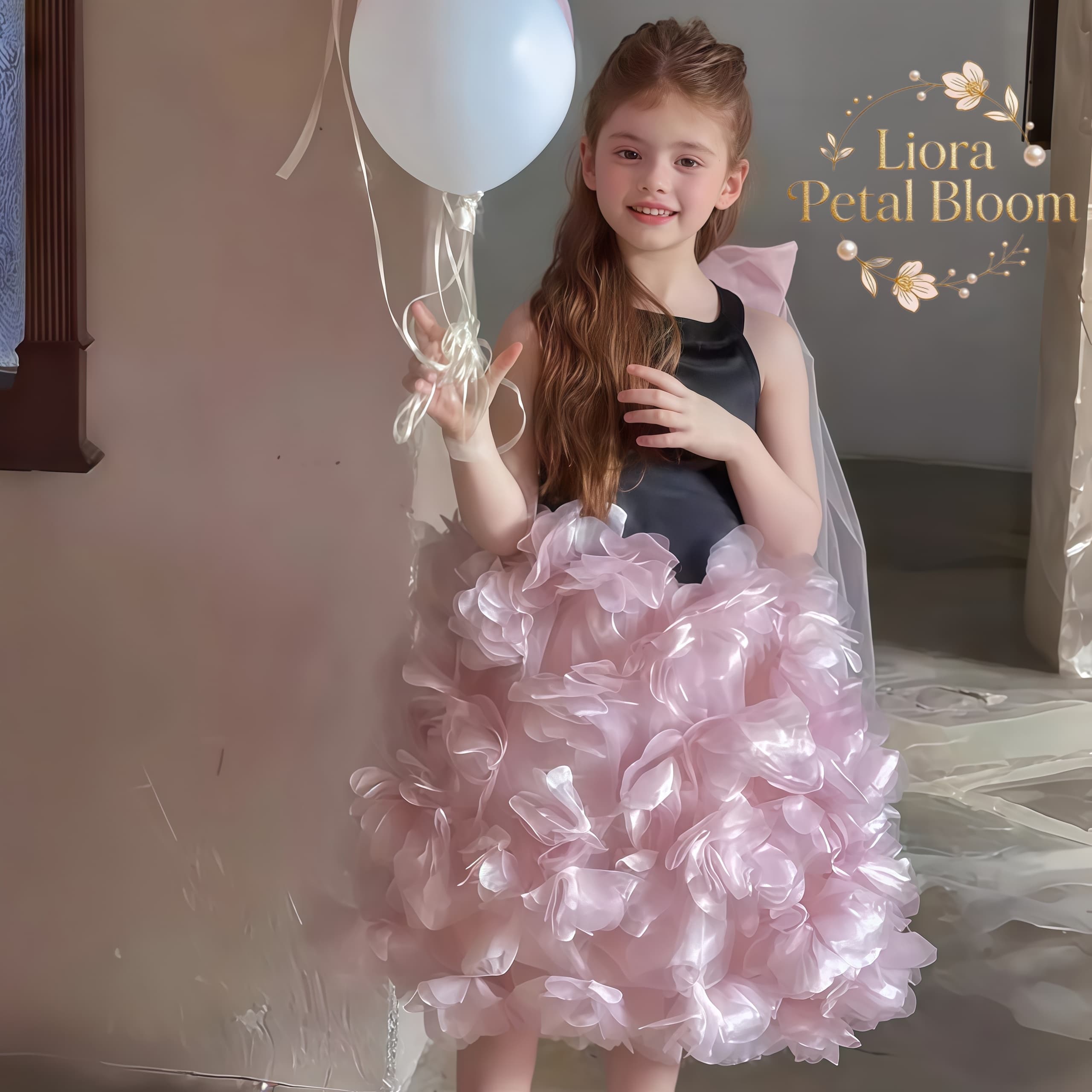 Girls' Black Floral Tulle Dres - Women'S Formal Wear For Girls บทวิจารณ์และราคา