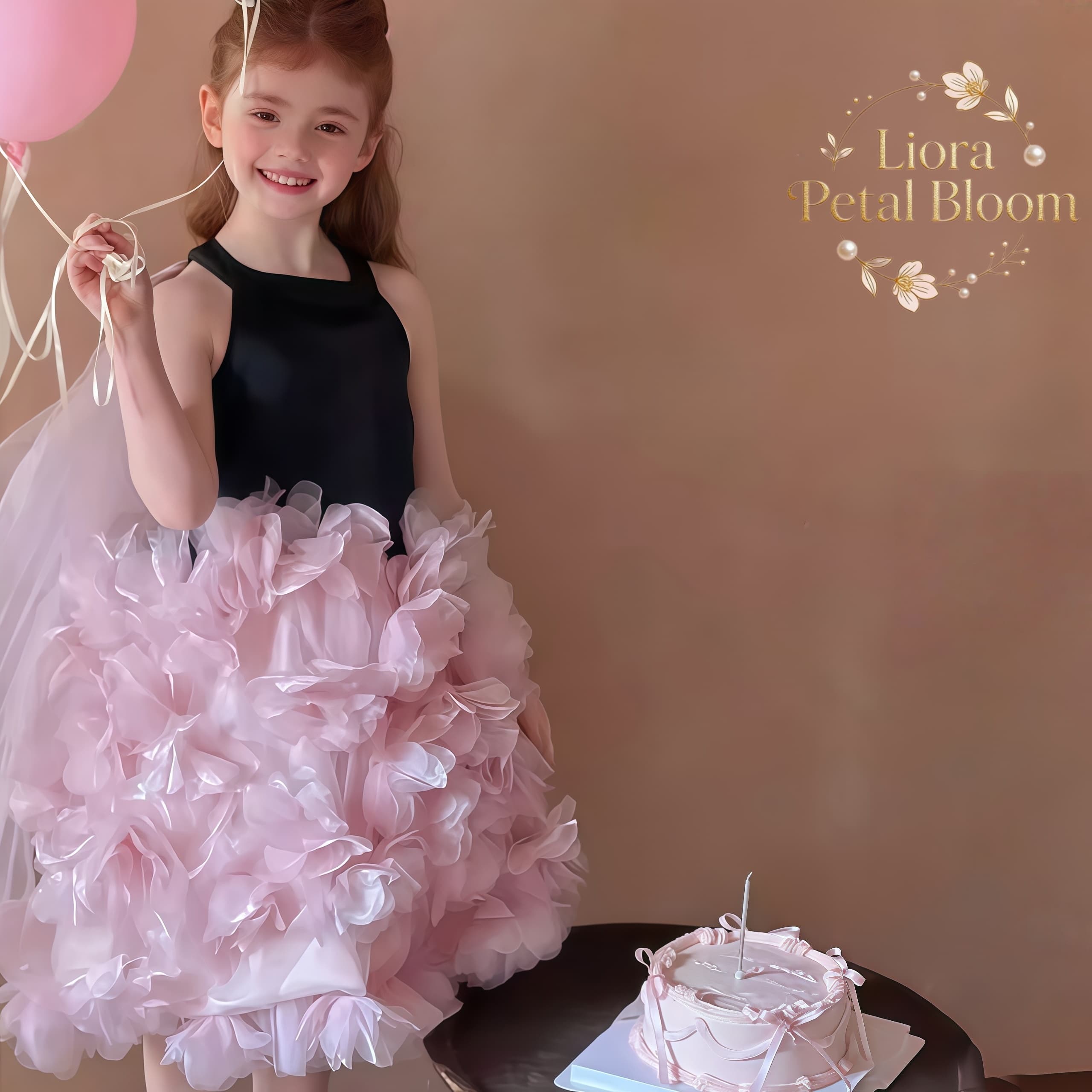Girls' Black Floral Tulle Dres - Women'S Formal Wear For Girls บทวิจารณ์และราคา