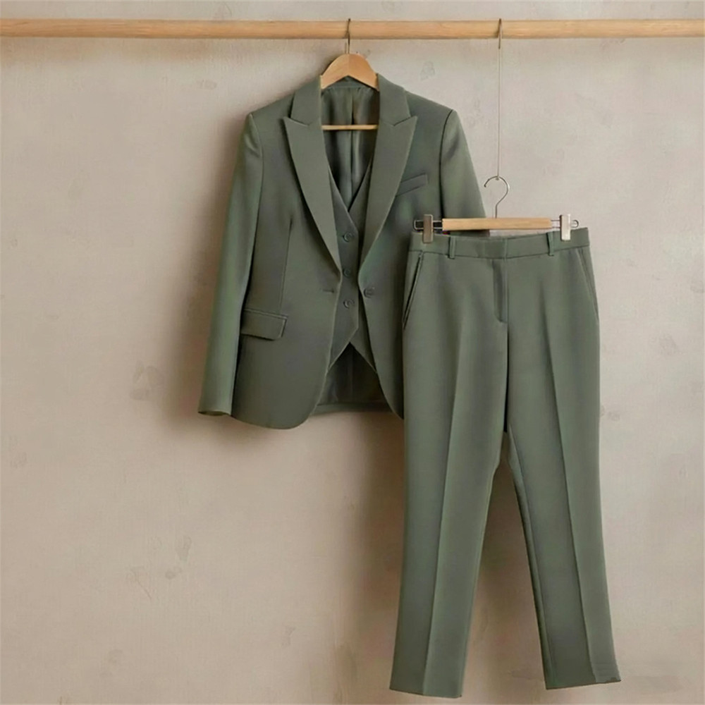 New Sage Green Women's Suit 3  - Women Formal Wear Vest บทวิจารณ์และราคา