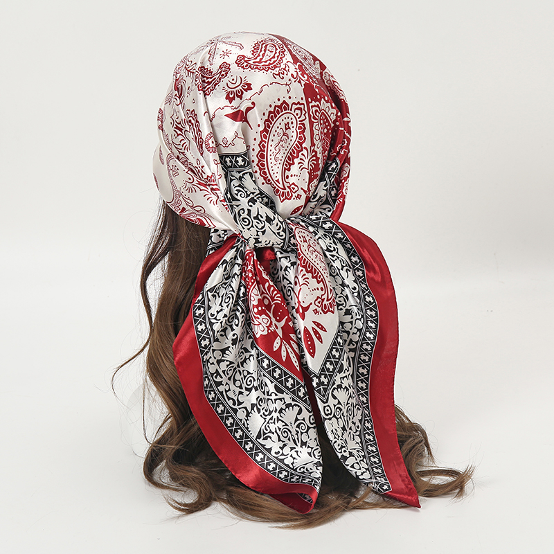 Satin Square Scarf Women Musli - Scarf Silk Neck บทวิจารณ์และราคา