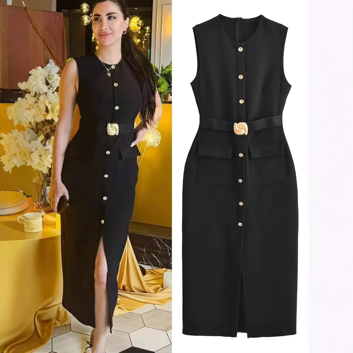 Woman‘s Sleeveless Crew-neck S - Women Formal Wear Tailor บทวิจารณ์และราคา