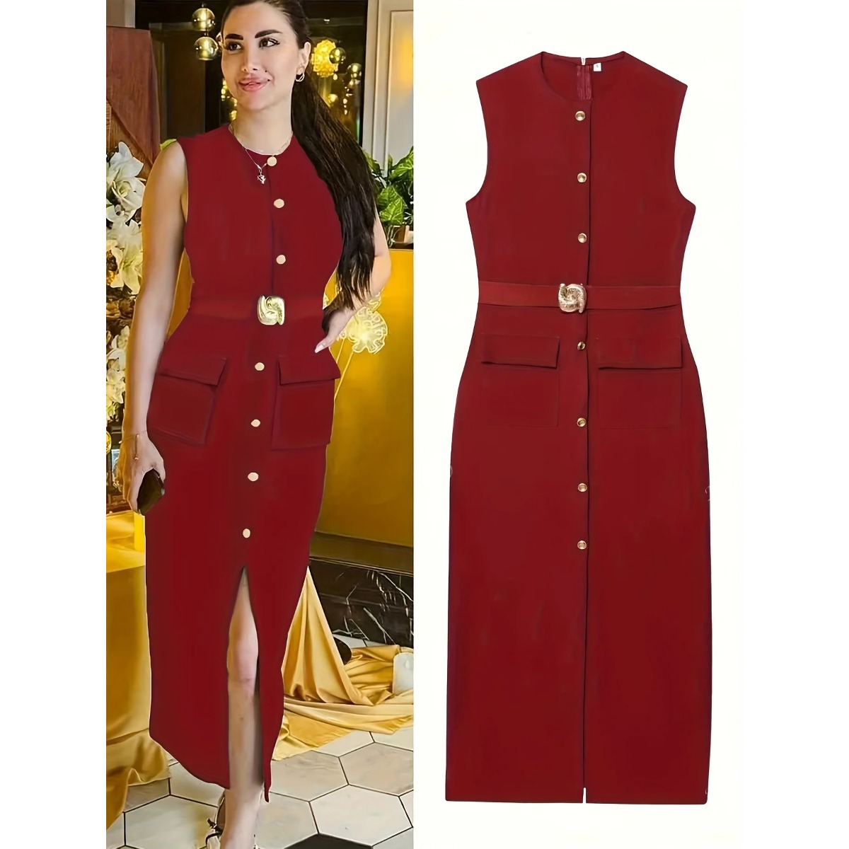 Woman‘s Sleeveless Crew-neck S - Women Formal Wear Tailor บทวิจารณ์และราคา