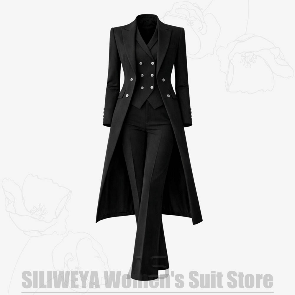 Women's Suit 3 Piece Double Br - Women Formal Wear Vest บทวิจารณ์และราคา