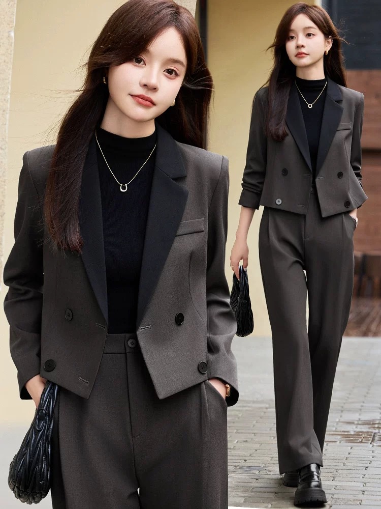Gray short blazer for women, n - Women Formal Wear Shirt And Pant บทวิจารณ์และราคา