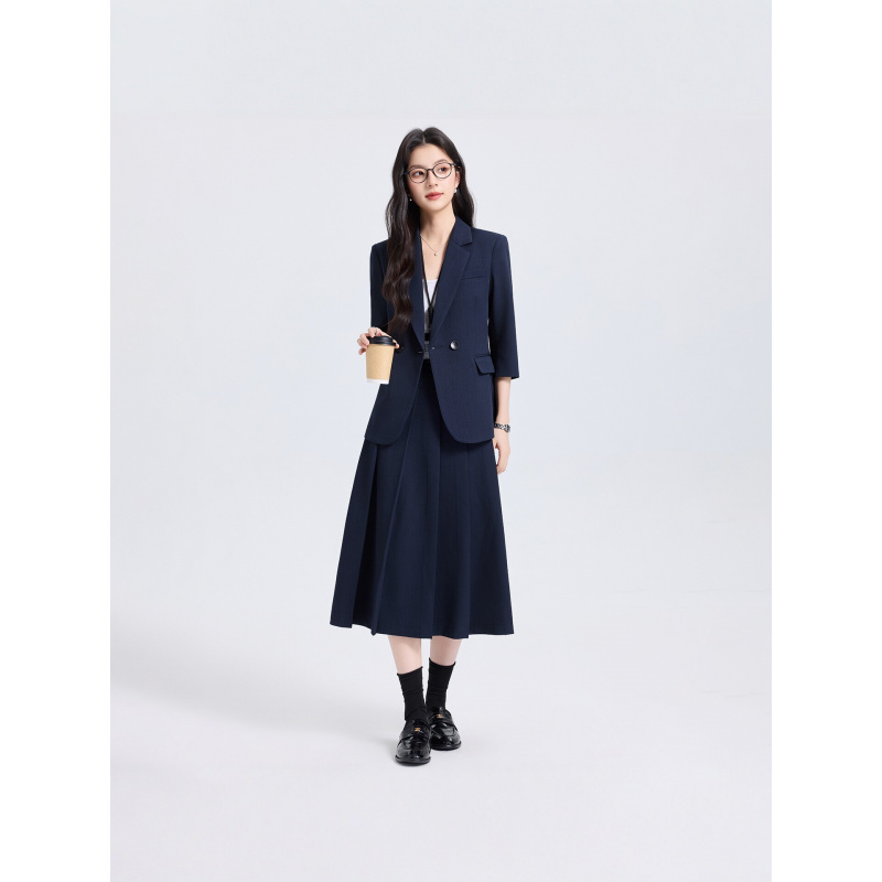 Navy Blue Women's Suit Set for - Women Formal Wear Shirt And Pant บทวิจารณ์และราคา