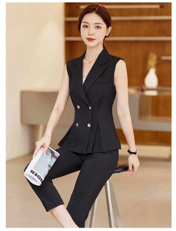 Women Elegant Pantsuits with 2 - Women Formal Wear Vest บทวิจารณ์และราคา