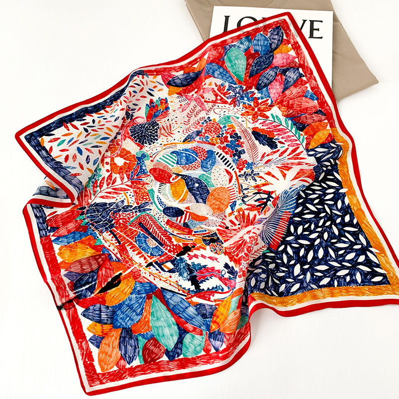 53cm Square Silk Scarf Women N - Scarf Silk Neck บทวิจารณ์และราคา