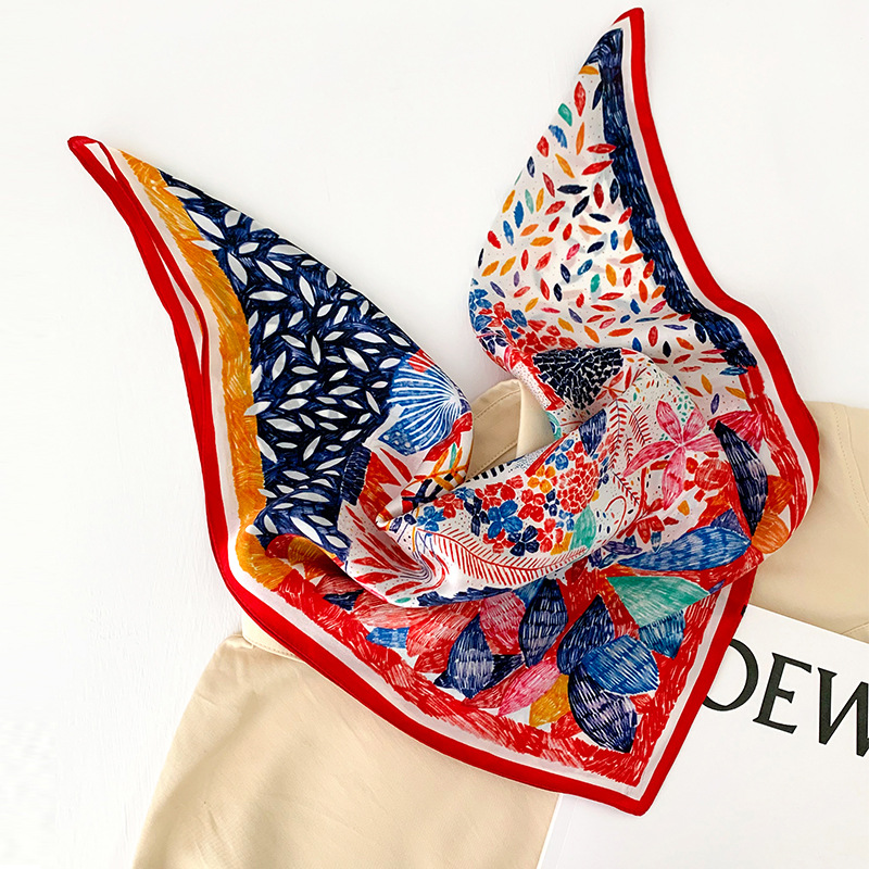 53cm Square Silk Scarf Women N - Scarf Silk Neck บทวิจารณ์และราคา