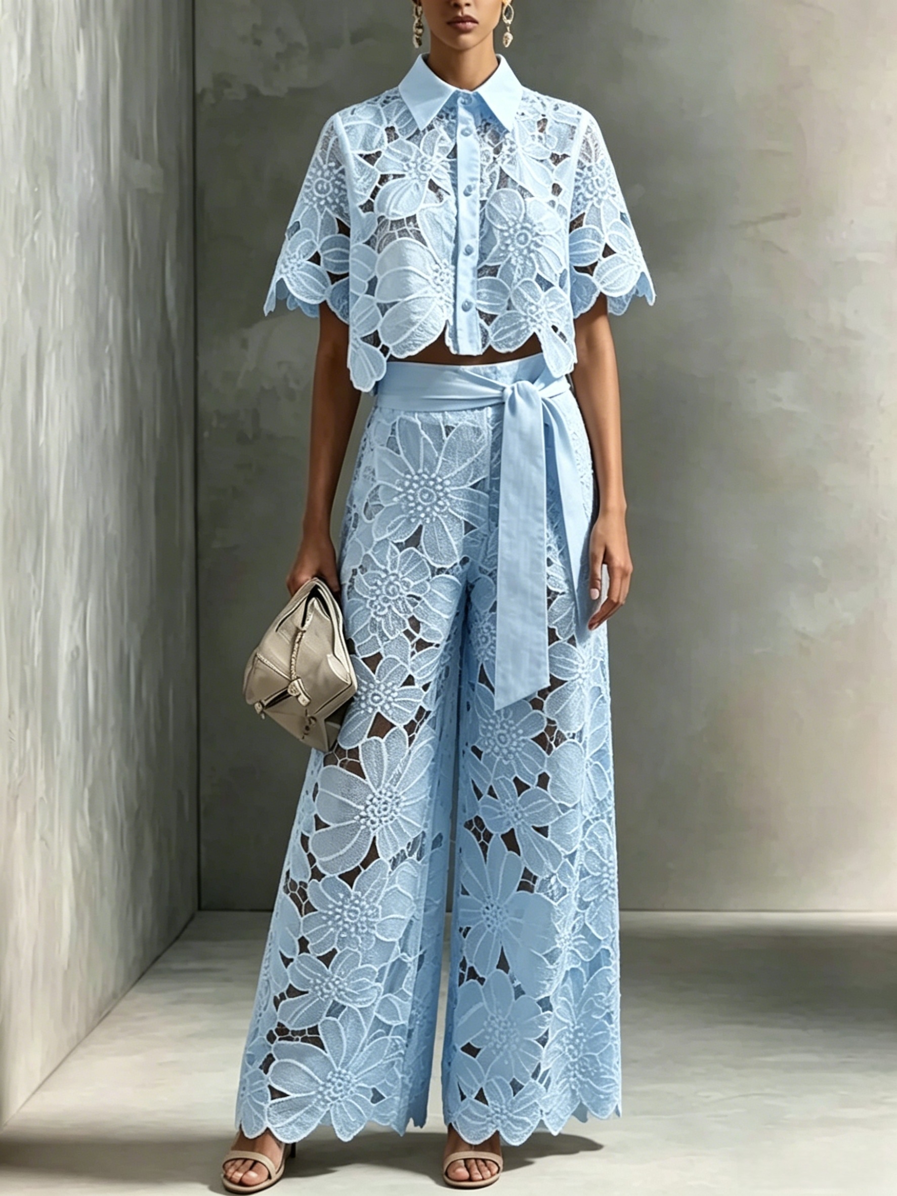 Elegant Women's Sets Sexy Lace - Women Formal Wear Trousers บทวิจารณ์และราคา